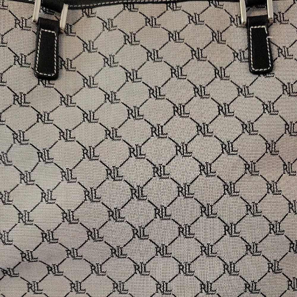 Lauren Ralph Lauren Black and White Patterned Tote - Picture 2 of 10